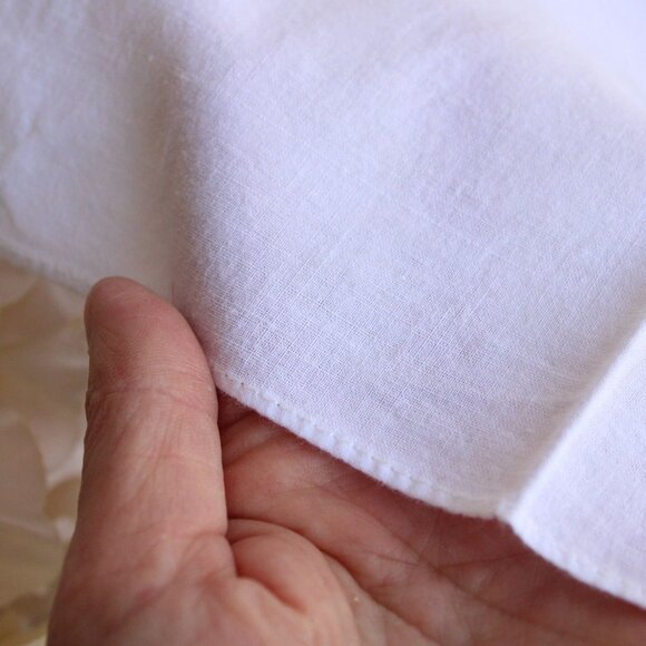 Vintage Handkerchief, White Cotton With Blue Embroidered Roses Hanky - Picture 7 of 10